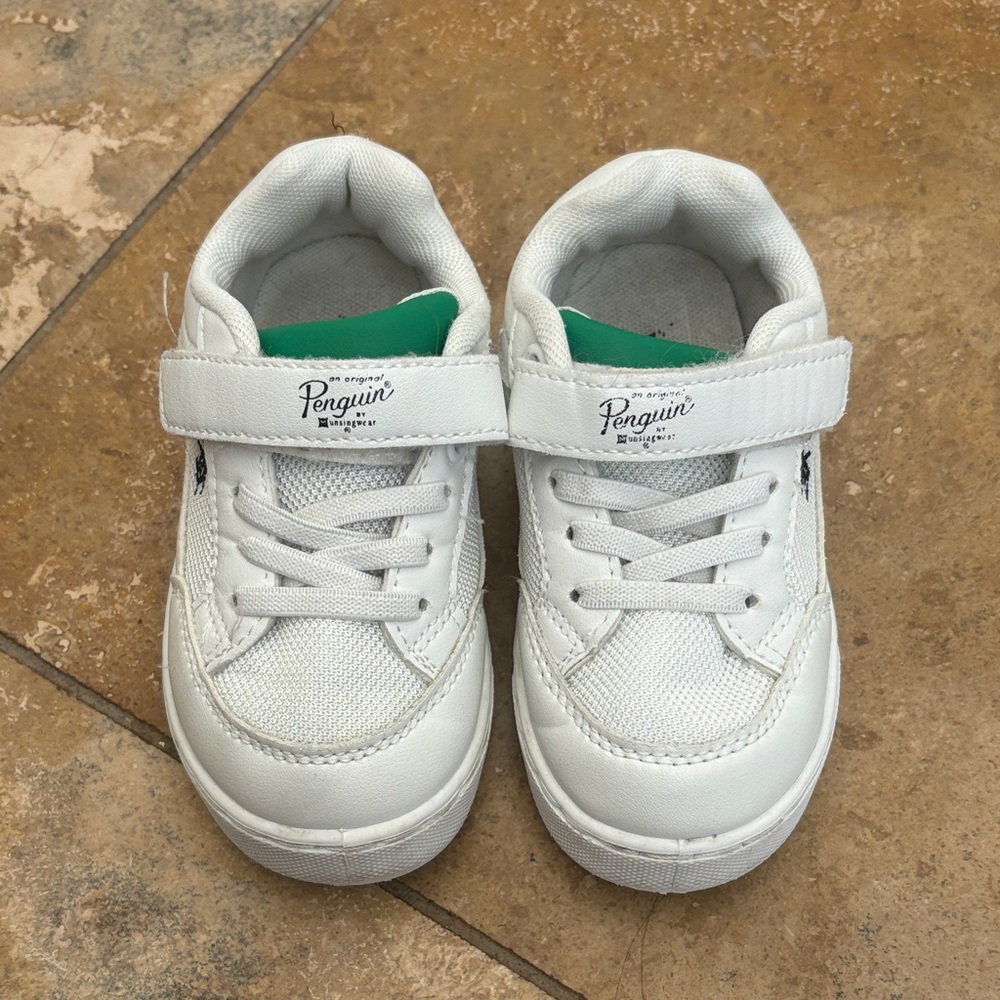 🧒 Original Penguin Toddler Sneakers – Size 8 (White & Green)